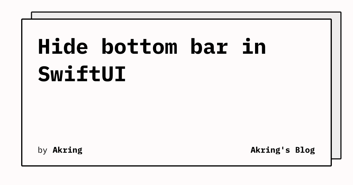 Hide bottom bar in SwiftUI